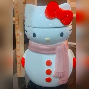 Hello Kitty Snowman Winter Cookie Jar
